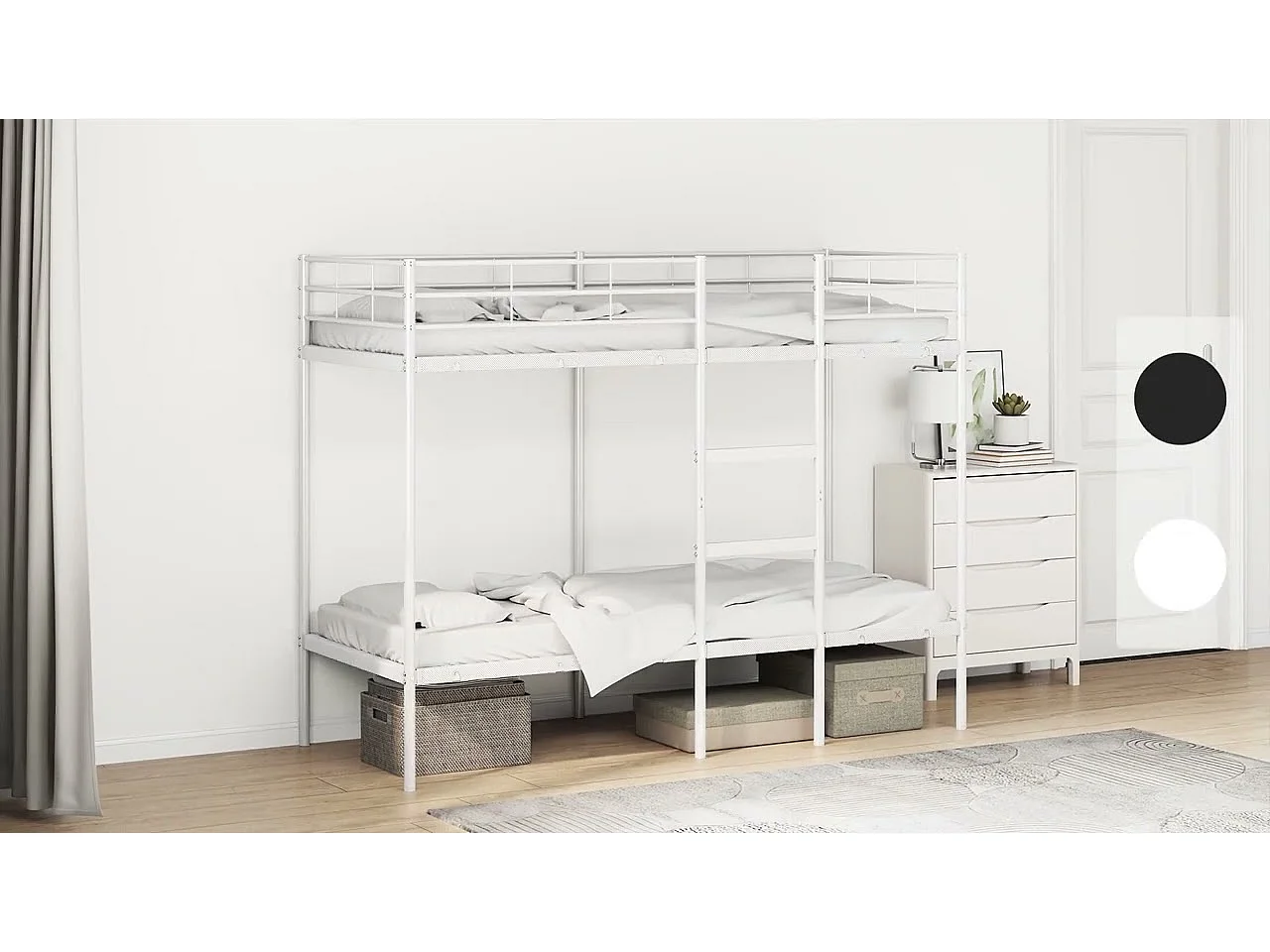 Stapelbed zonder matras 90x200 cm staal zwart