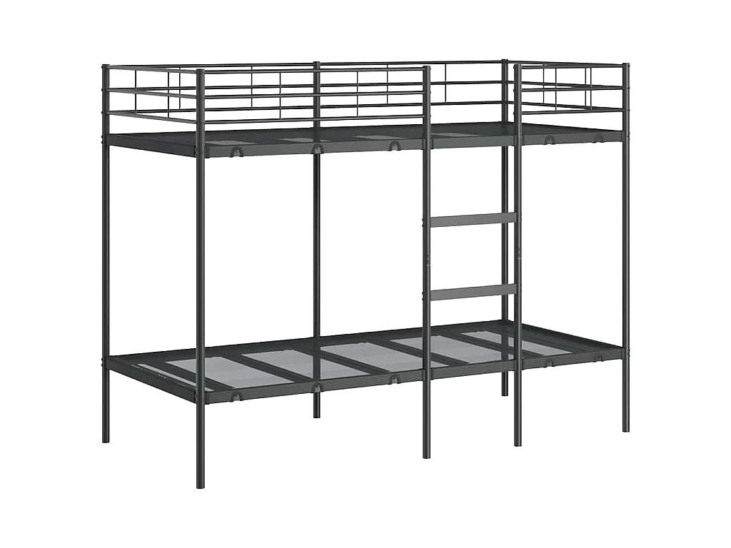 Lit superposé sans matelas noir 90x200 cm acier