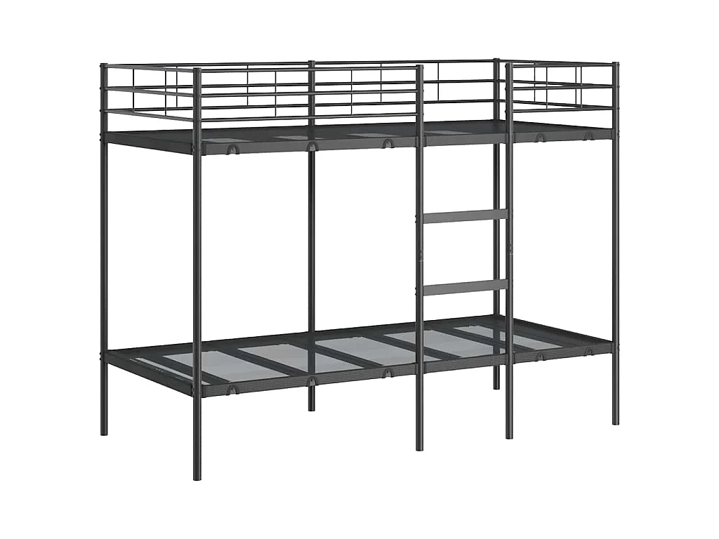 Etagenbett ohne Matratze Schwarz 90x200 cm Stahl