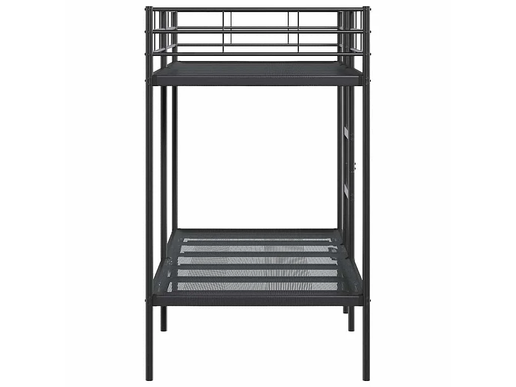 Letto a Castello senza Materasso Nero 90x200 cm in Acciaio