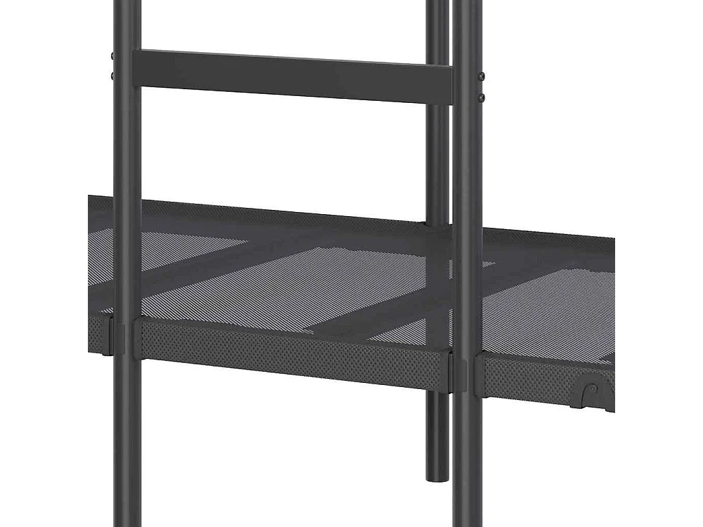 Letto a Castello senza Materasso Nero 90x200 cm in Acciaio