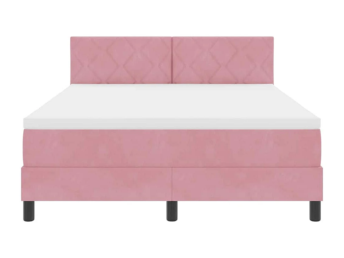 Lit à ressorts avec matelas Rose 140 x 190 cm tissu