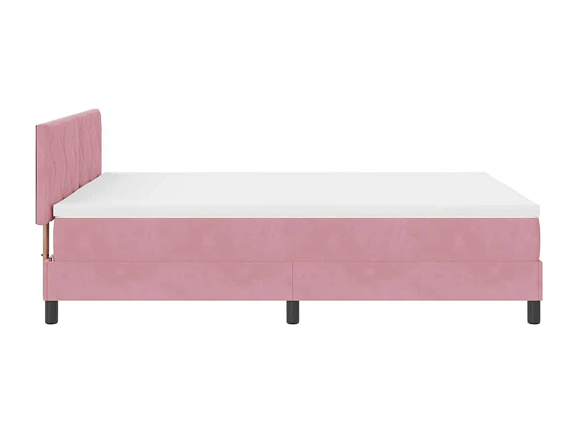 Lit à ressorts avec matelas Rose 140 x 190 cm tissu