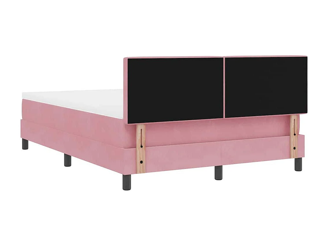 Lit à ressorts avec matelas Rose 140 x 190 cm tissu
