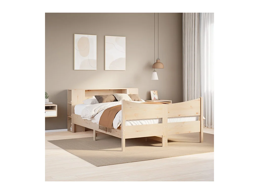 Bedframe zonder matras massief grenenhout 140x200 cm