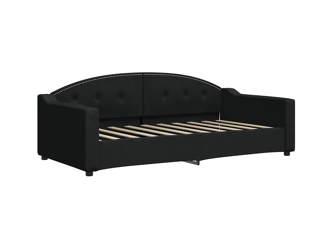 Lit de repos sans matelas noir 90x190 cm tissu