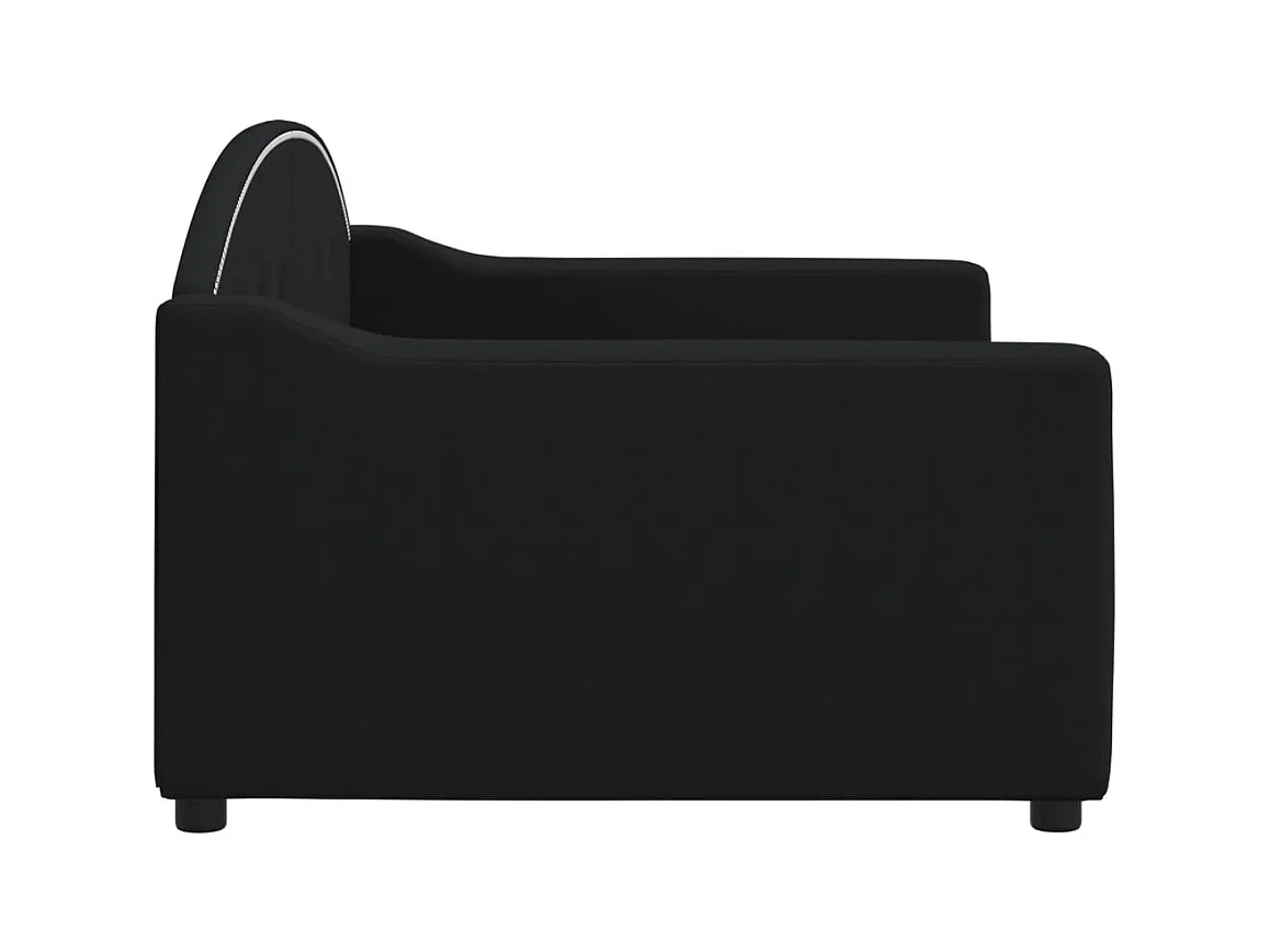 Lit de repos sans matelas noir 90x190 cm tissu