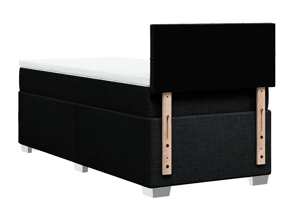 Cama com molas/colchão 90x200 cm tecido preto