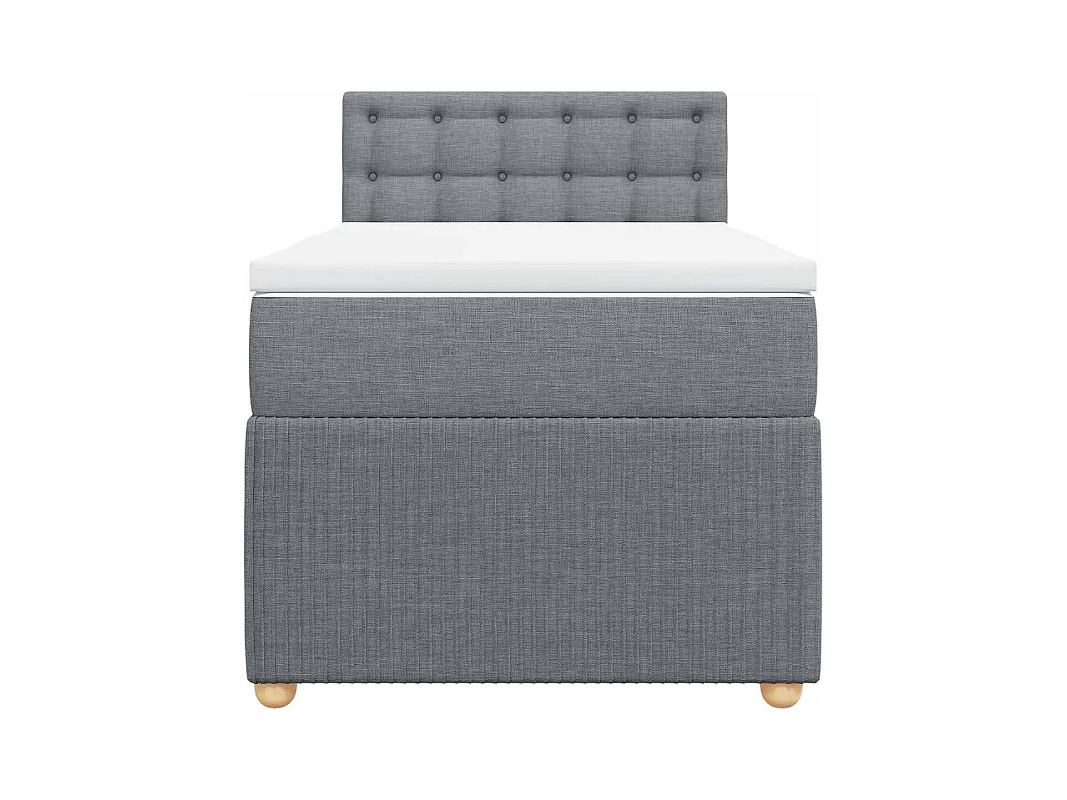 Cama com molas/colchão 90x200 cm tecido cinza-claro