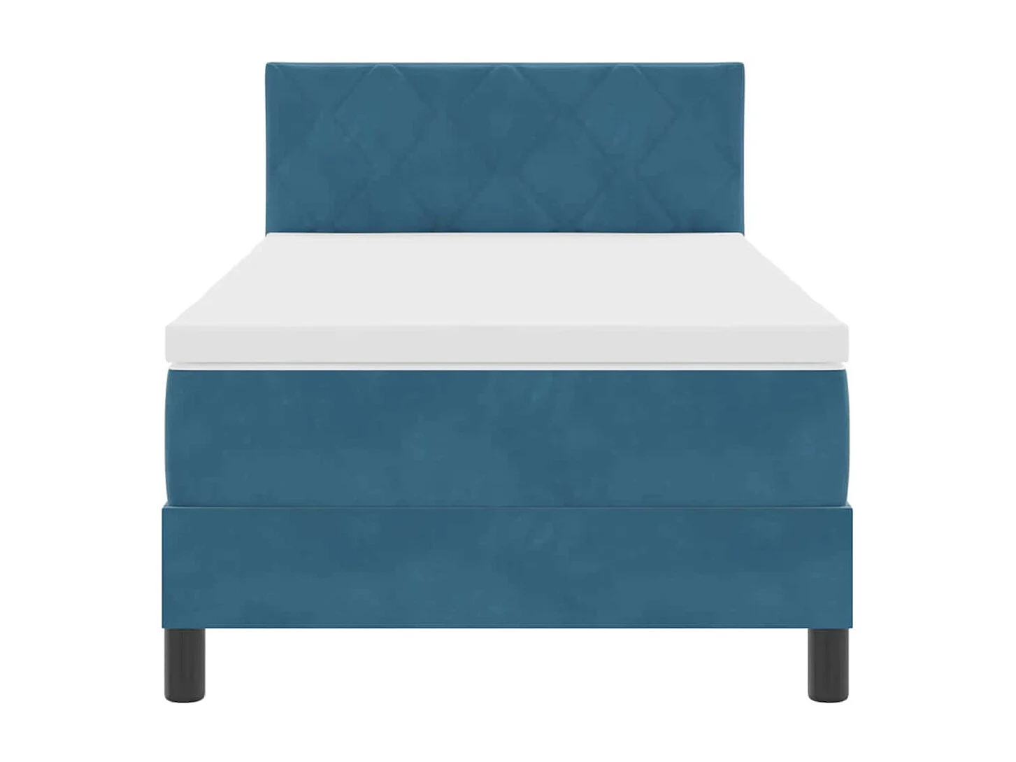 Lit à ressorts avec matelas Bleu foncé 90 x 200 cm tissu