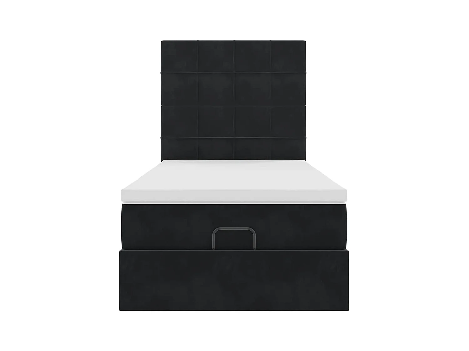 Ottoman-Bett mit Matratzen Schwarz 90x190 cm Samt