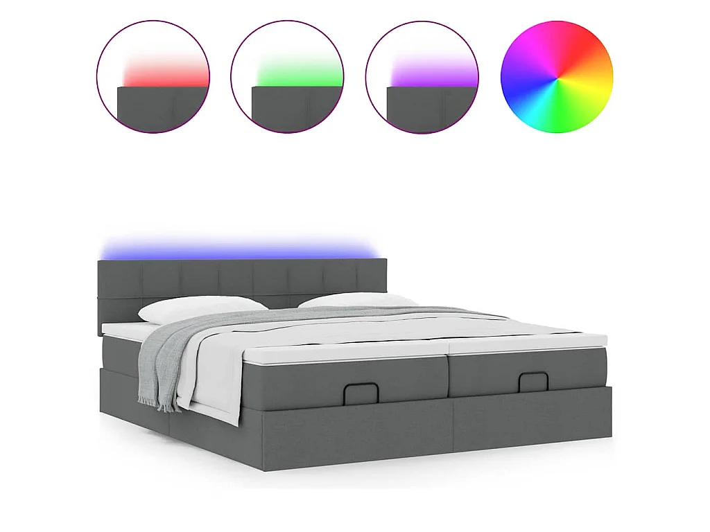 Struttura Letto Pouf con Materassi 160x200 cm in Tessuto
