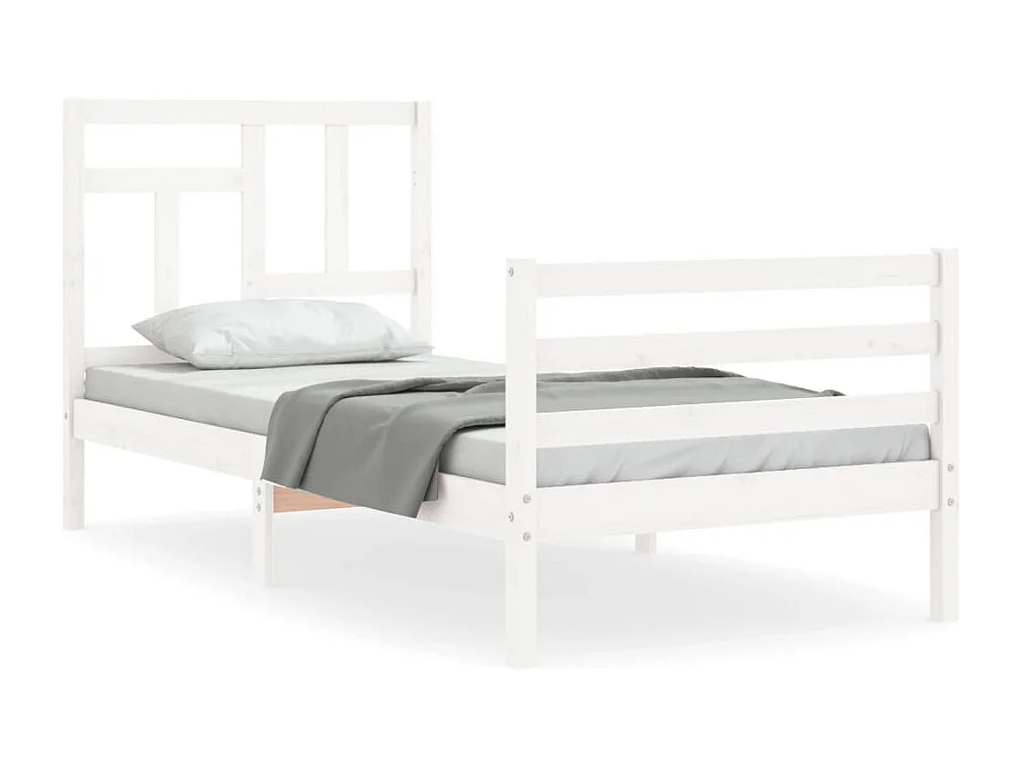 Cadre de lit sans matelas blanc 90x200 cm bois massif