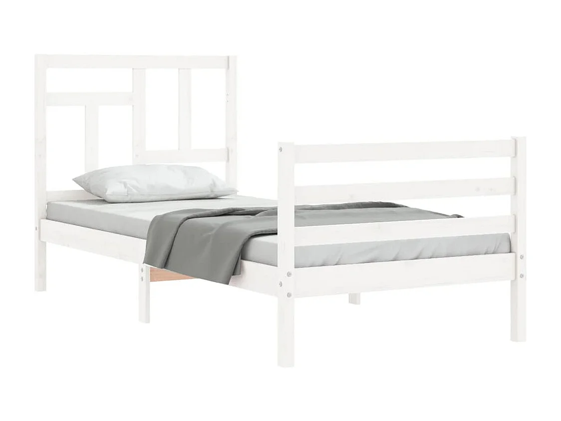 Cadre de lit sans matelas blanc 90x200 cm bois massif