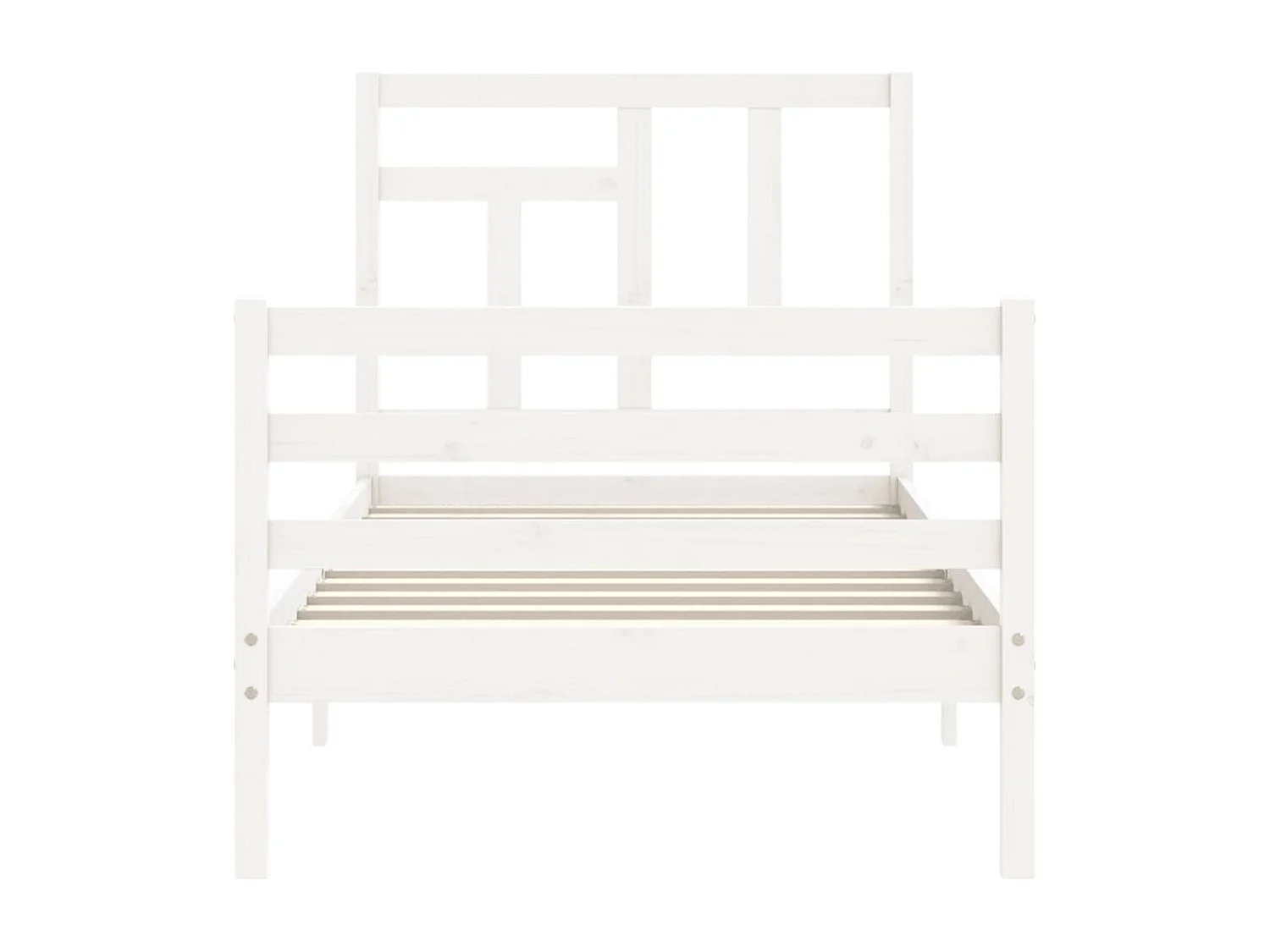Cadre de lit sans matelas blanc 90x200 cm bois massif