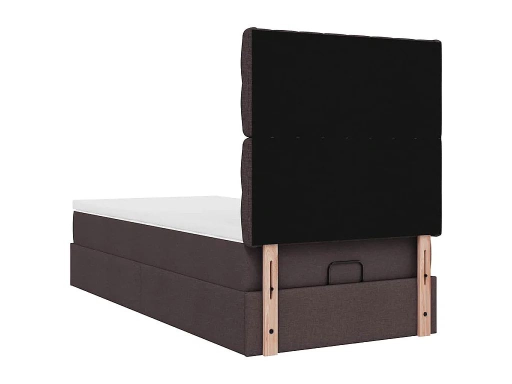 Ottoman-Bett mit Matratze Dunkelbraun 90x190 cm Stoff