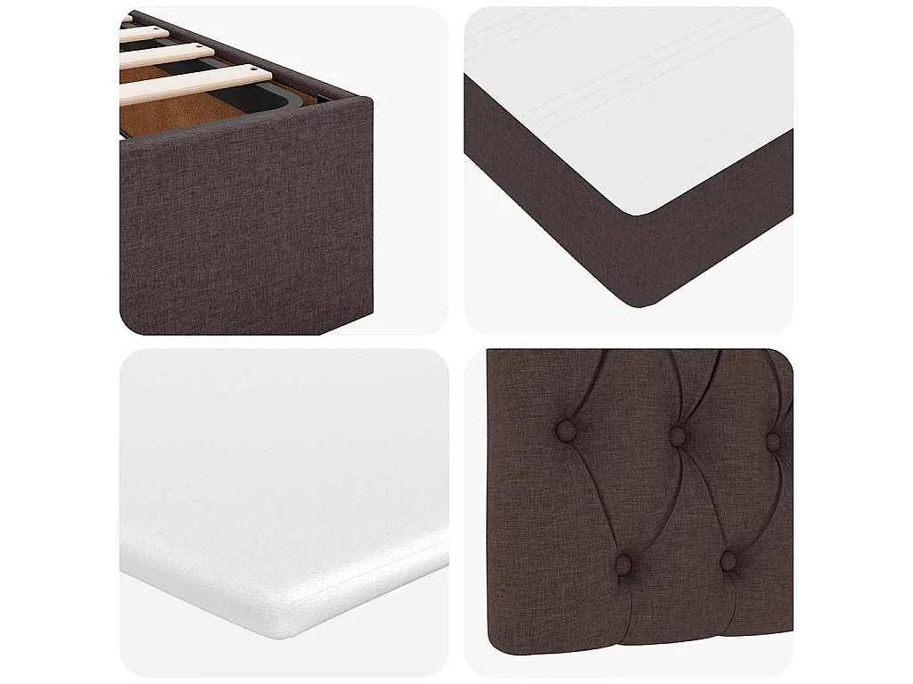 Ottoman-Bett mit Matratze Dunkelbraun 90x190 cm Stoff