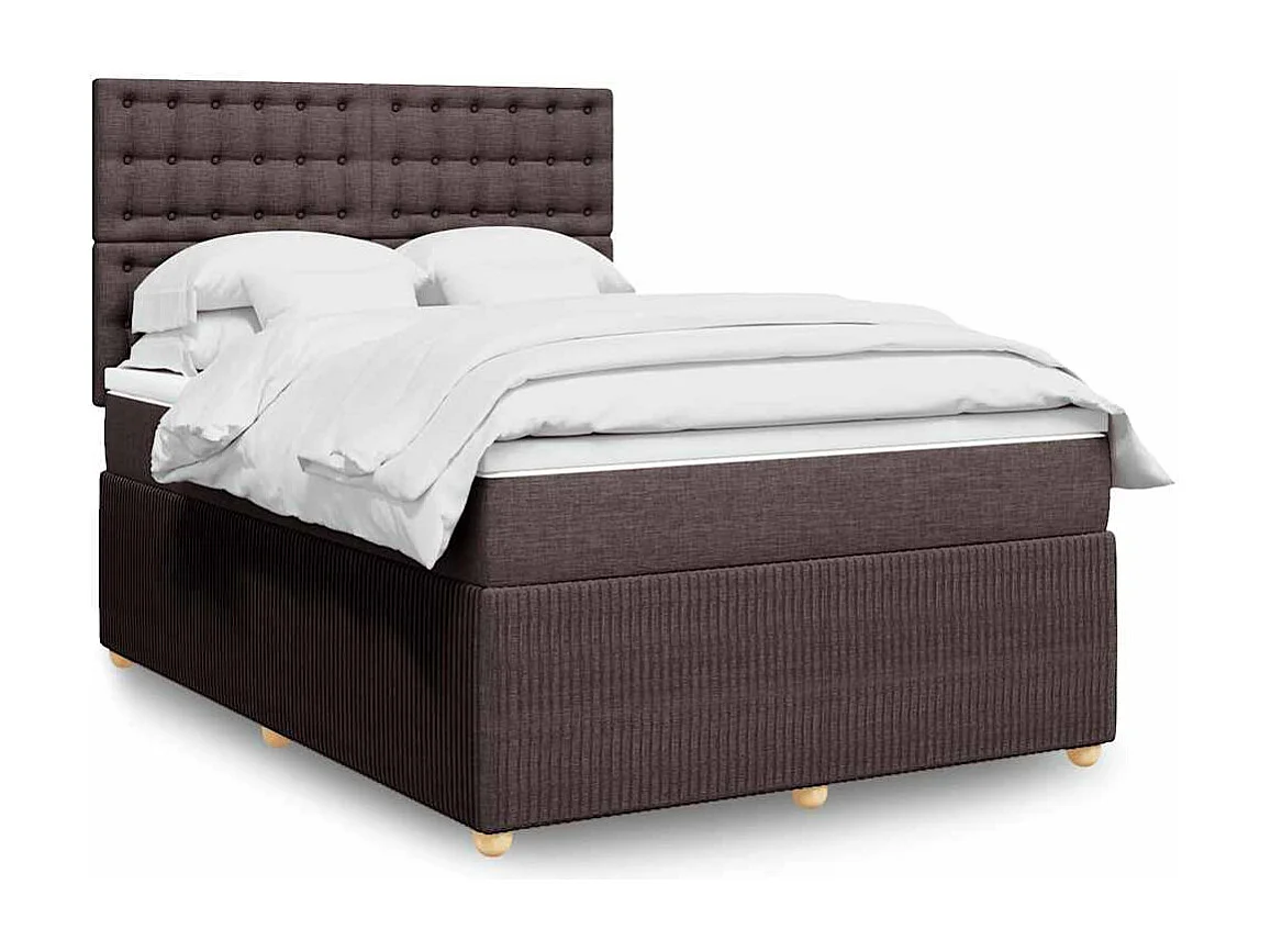 Boxspringbett mit Matratze Dunkelbraun 140x190 cm Stoff