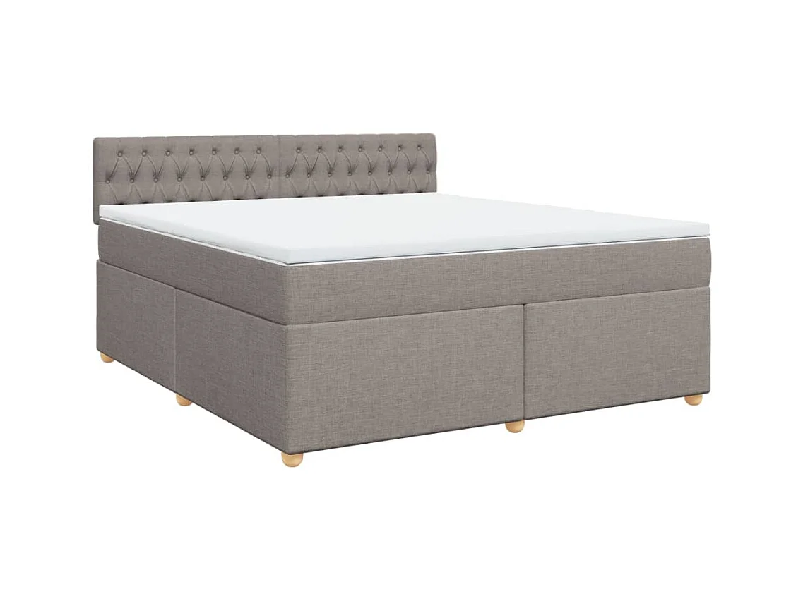 Boxspringbett mit Matratze Taupe 180x200 cm Stoff