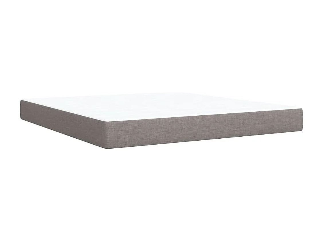 Cama box spring con colchón tela gris taupe 180x200 cm
