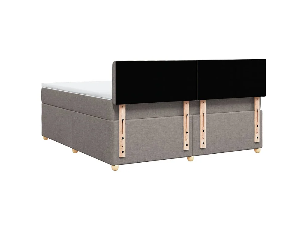 Boxspring met matras stof taupe 180x200 cm