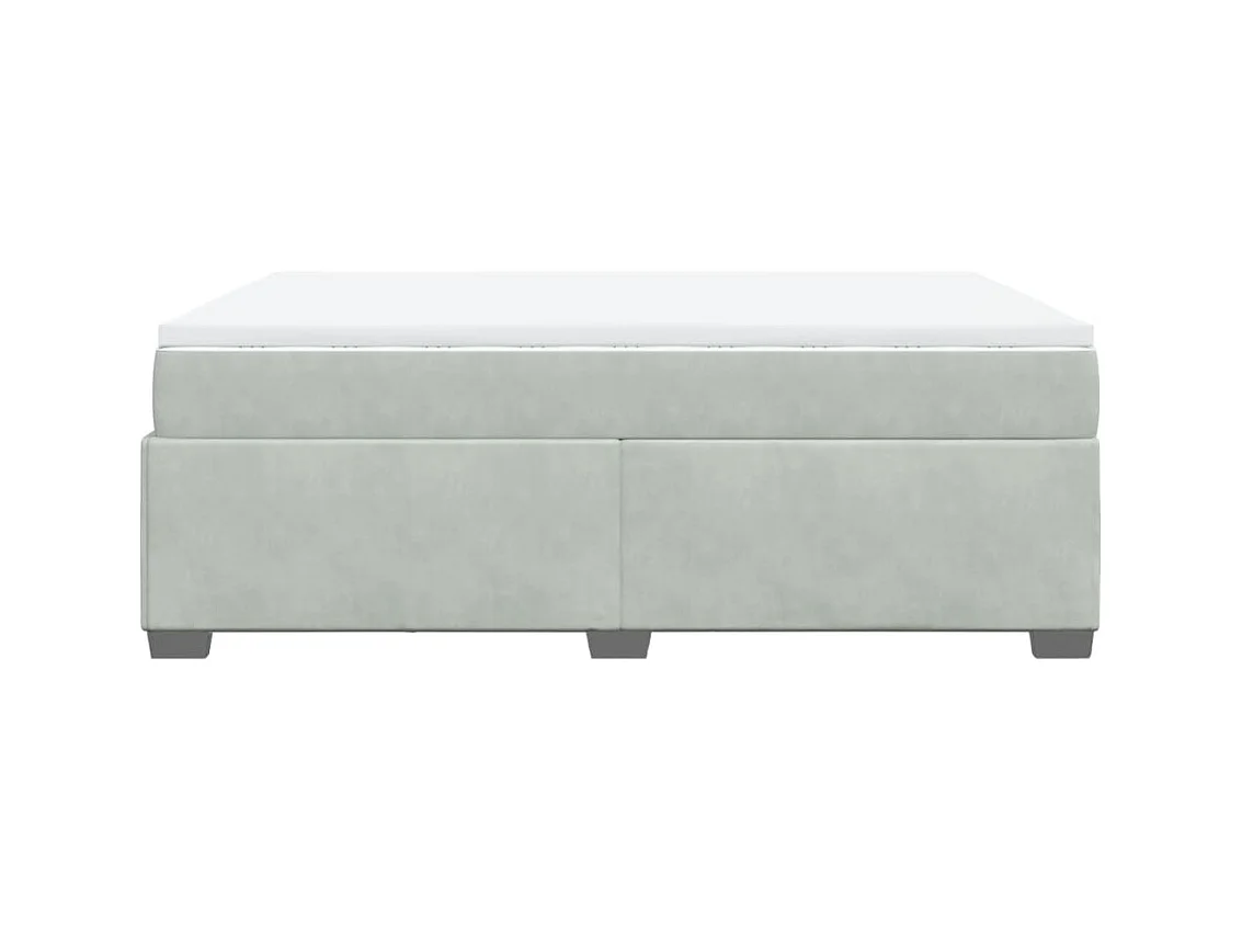 Giroletto a Molle con Materasso Grigio Chiaro 140x190cm Velluto