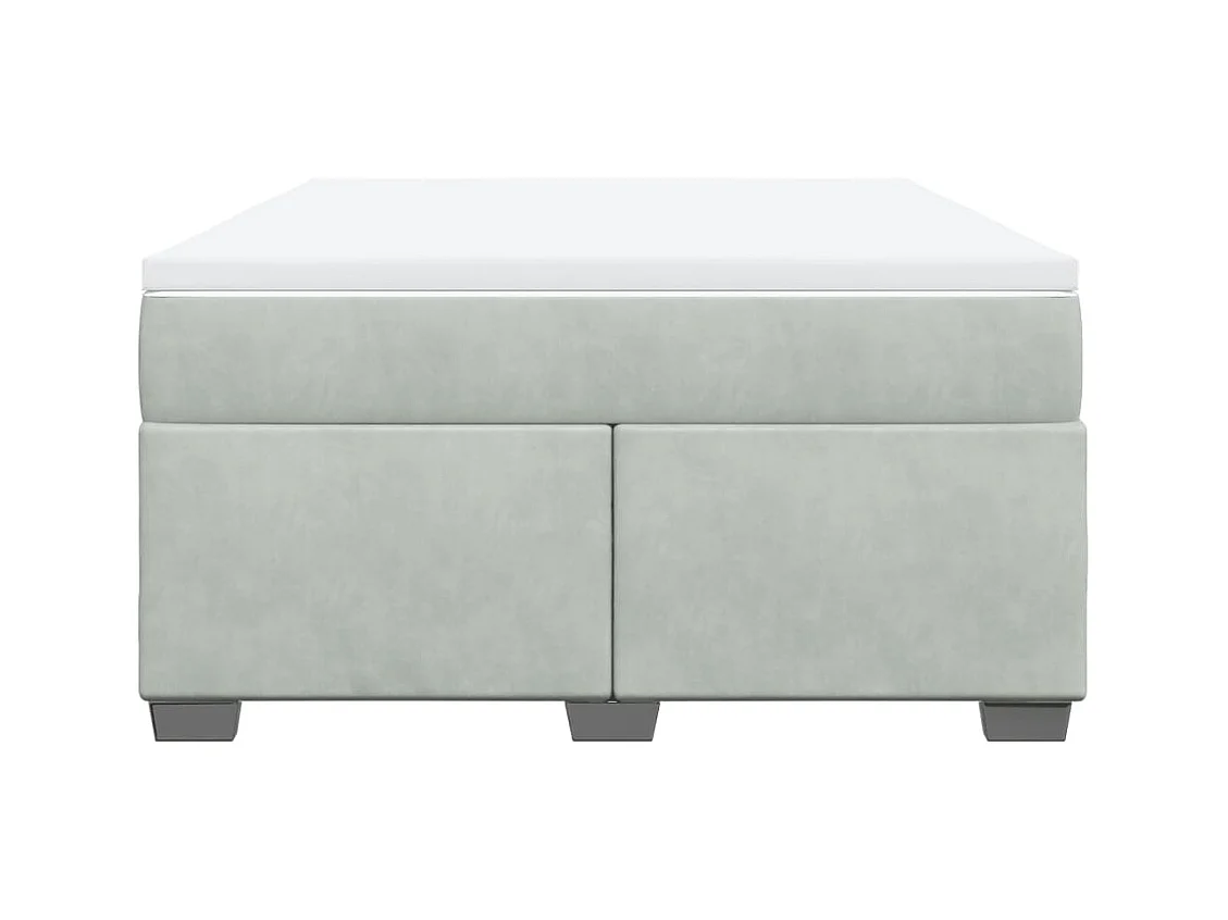 Giroletto a Molle con Materasso Grigio Chiaro 140x190cm Velluto