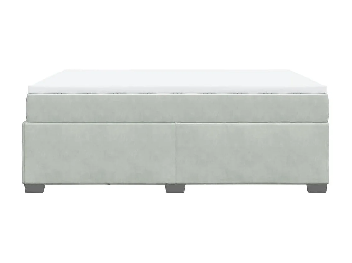 Giroletto a Molle con Materasso Grigio Chiaro 140x190cm Velluto