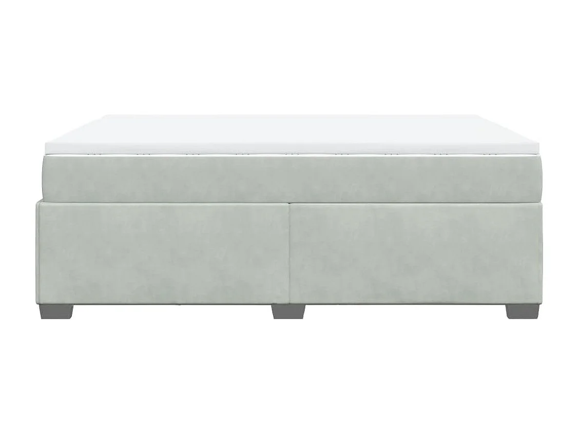 Giroletto a Molle con Materasso Grigio Chiaro 140x190cm Velluto