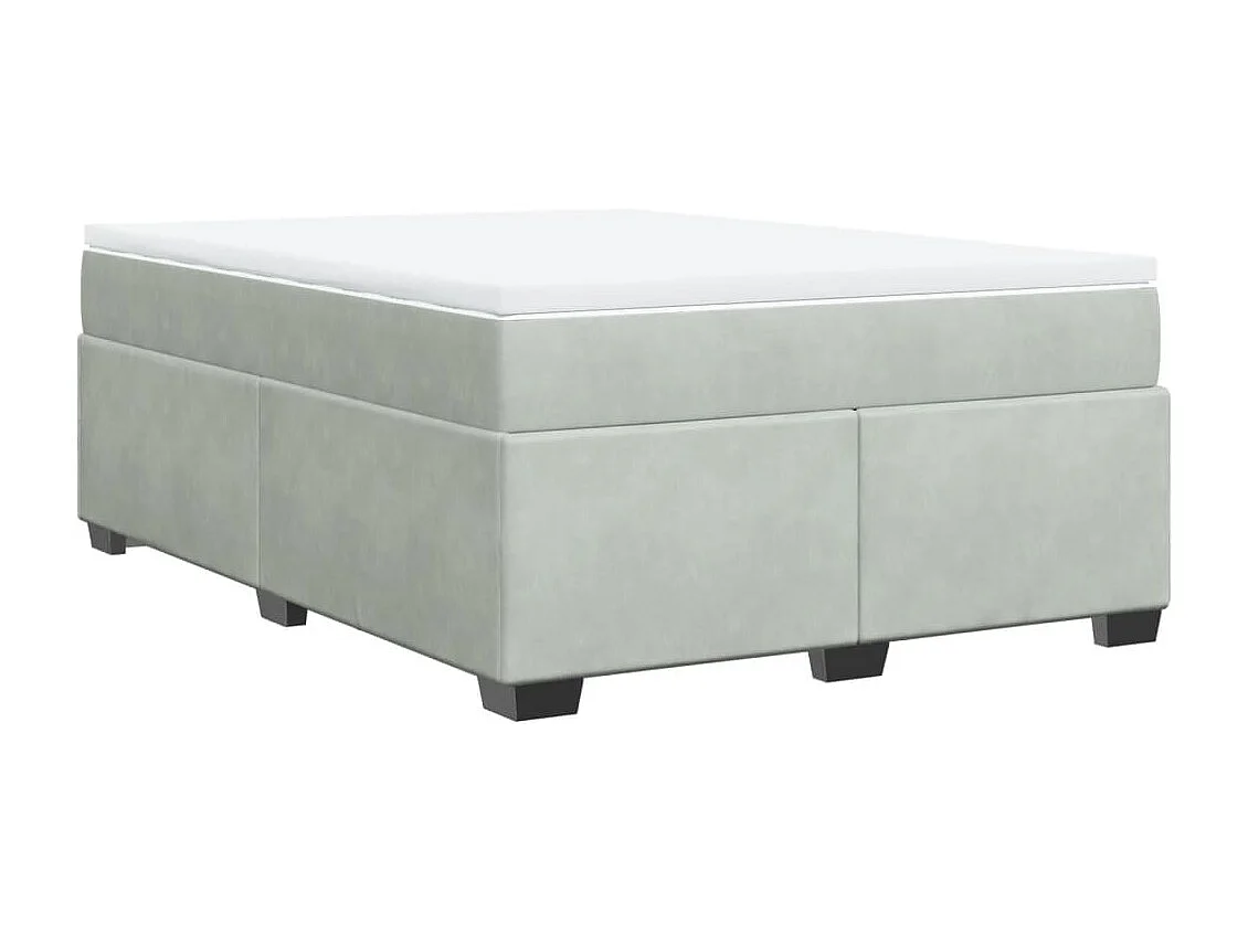 Sommier à lattes de lit et matelas Gris clair 140x190cm Velours