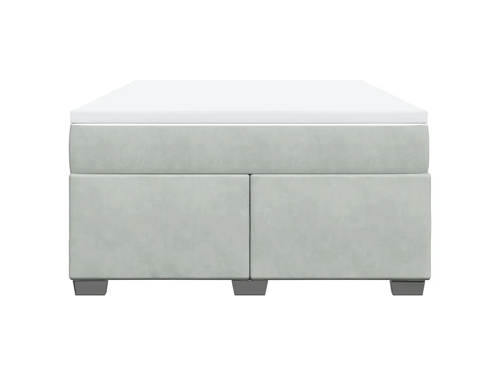 Boxspringbett mit Matratze Hellgrau 140x190 cm Samt