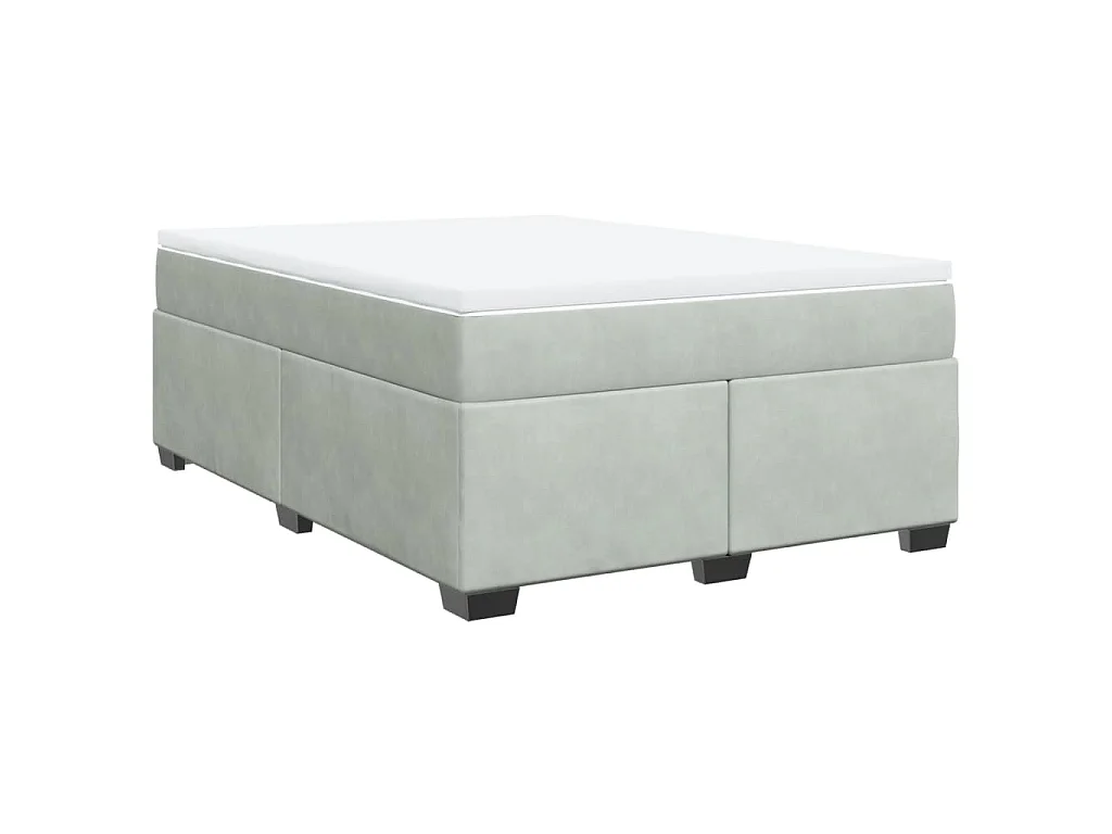 Boxspringbett mit Matratze Hellgrau 140x190 cm Samt