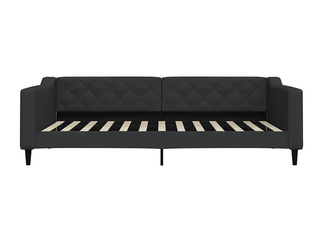 Lit de jour avec matelas noir 100x200 cm tissu