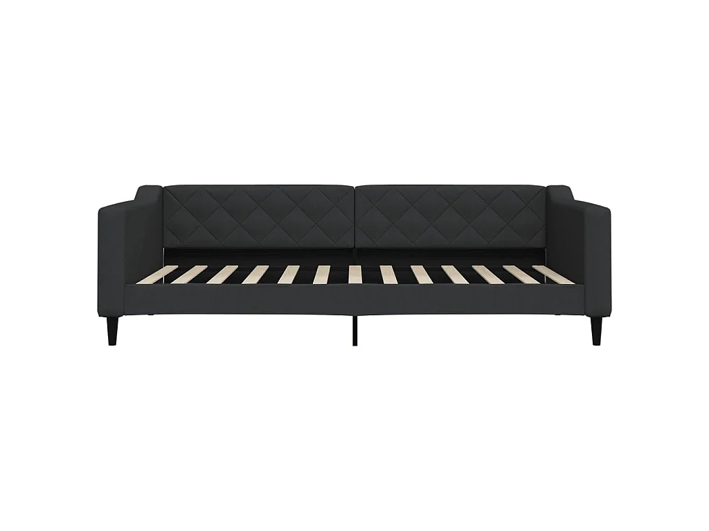 Divano Letto con Materasso Nero 100x200 cm in Tessuto