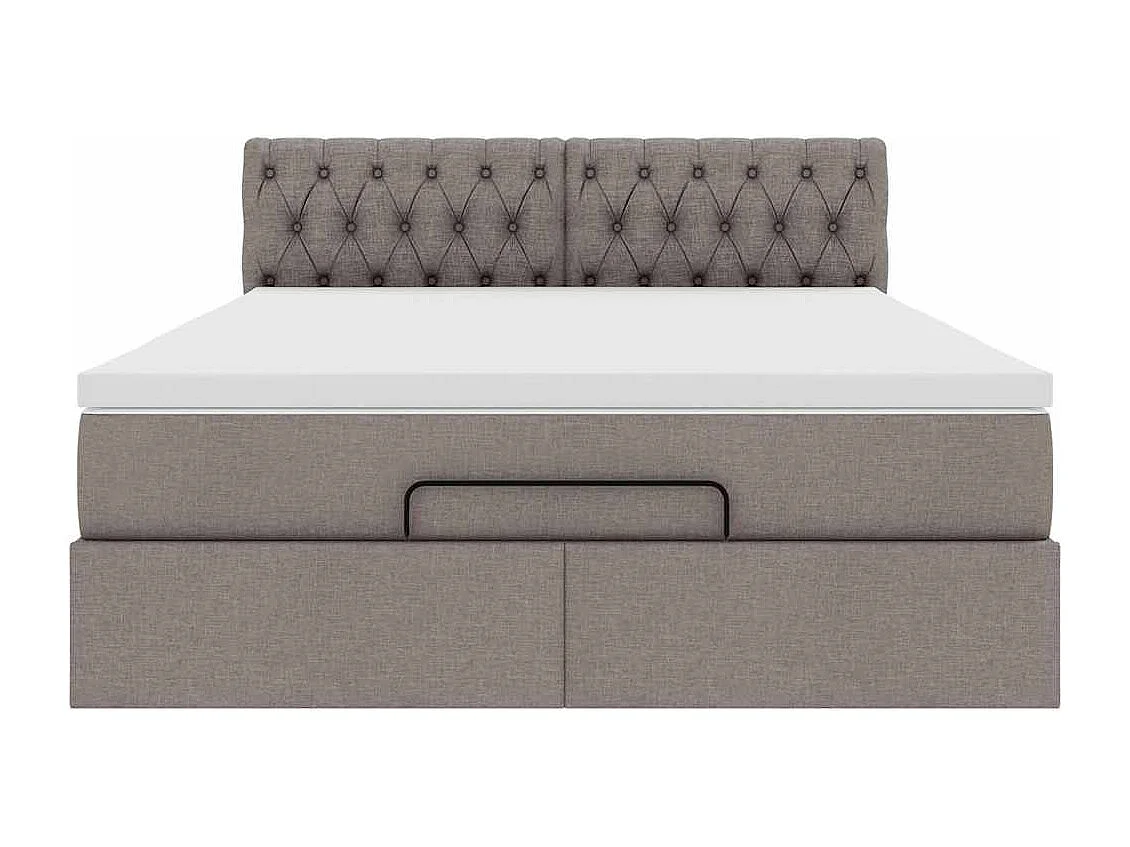 Pouf Letto con Materasso Tortora 140x200 cm in Tessuto