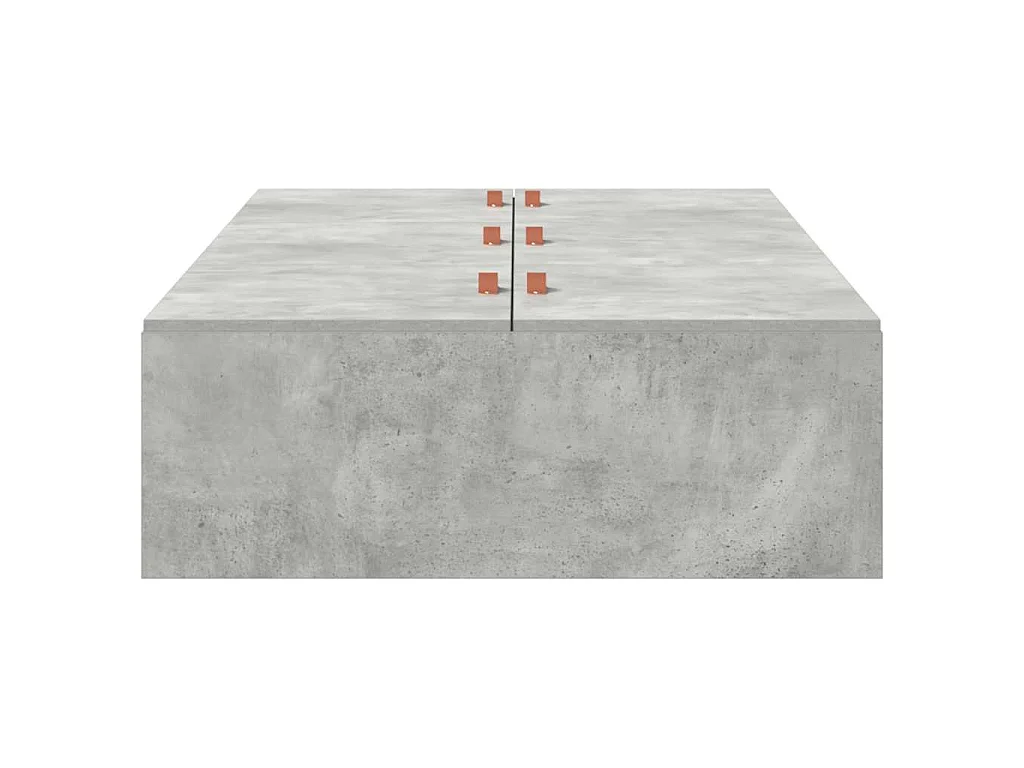 Cadre de lit avec rangement Gris béton 90 x 200 cm