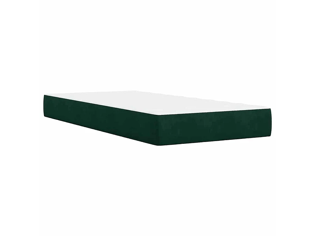 Cama box spring con colchón terciopelo verde oscuro 100x200 cm