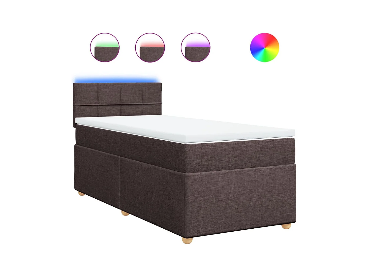 Boxspring met matras stof donkerbruin 100x200 cm