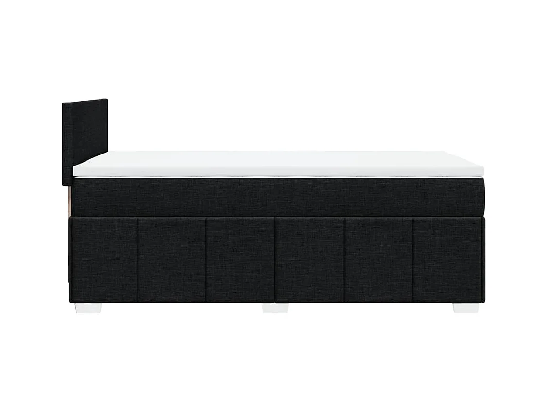Sommier à lattes de lit avec matelas Noir 90x190 cm Tissu