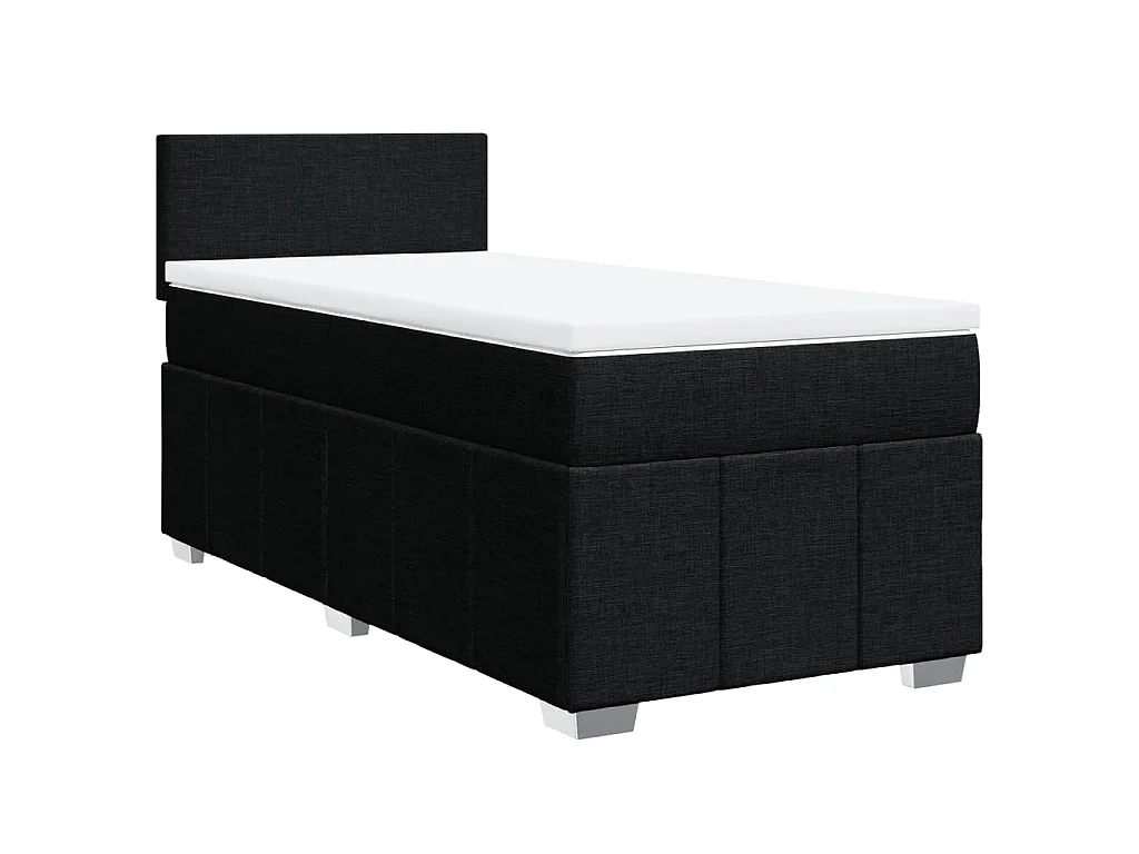 Boxspring met matras stof zwart 90x190 cm
