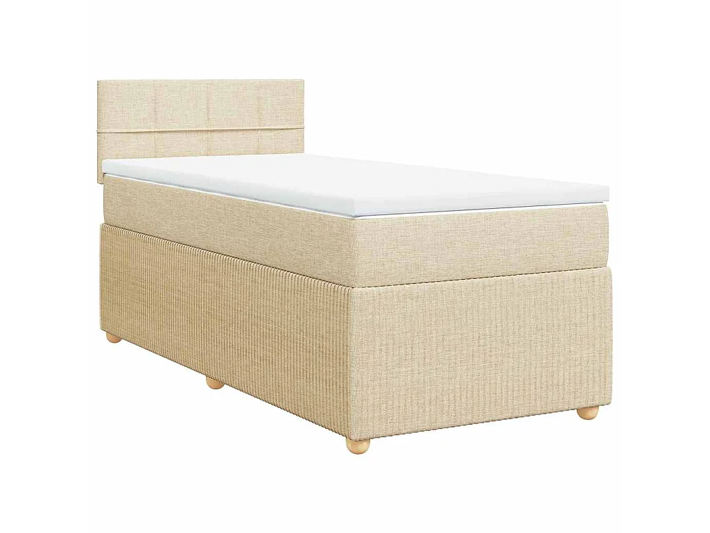 Giroletto a Molle con Materasso Crema 90x190 cm in Tessuto