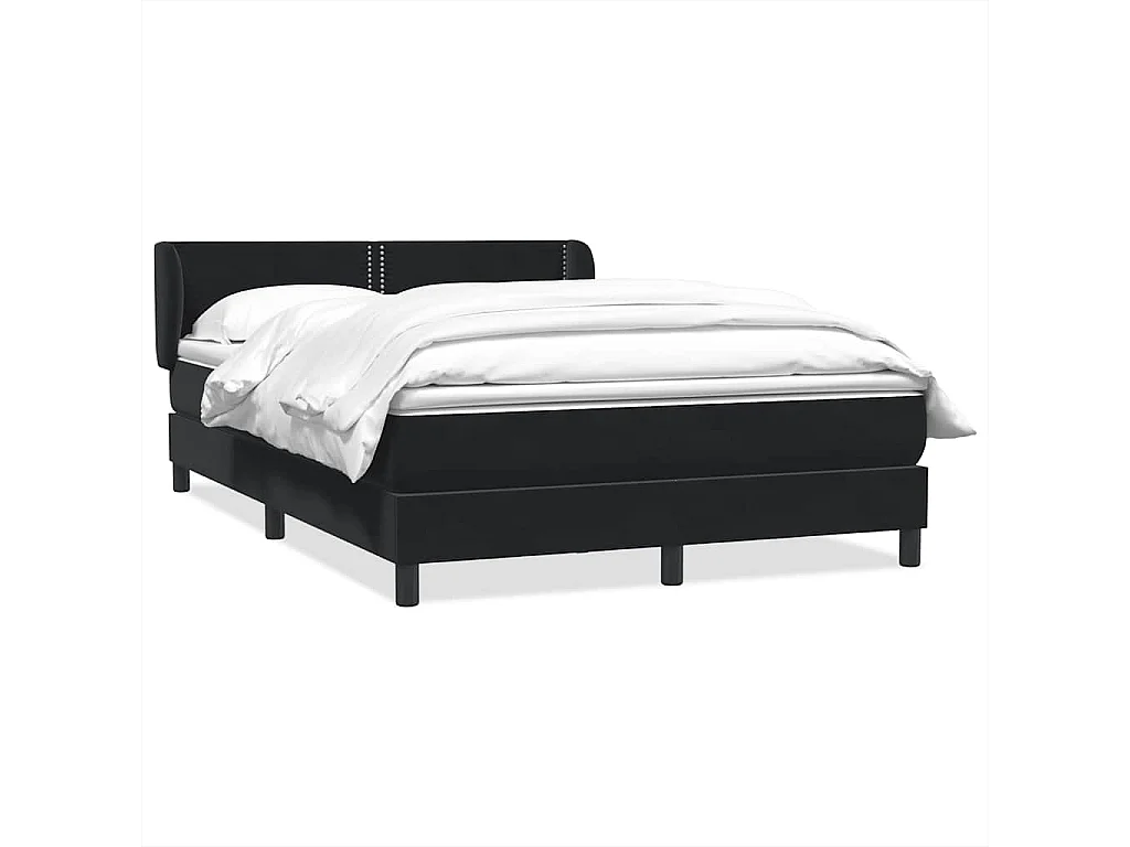 Boxspringbett mit Matratze Schwarz 160x220 cm Samt