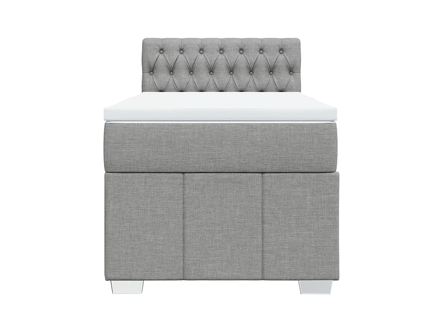 Boxspring met matras stof lichtgrijs 90x190 cm