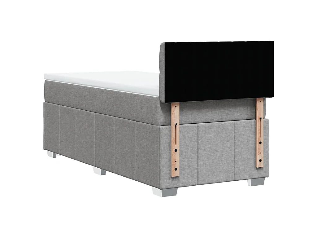 Sommier à lattes de lit et matelas Gris clair 90x190 cm Tissu