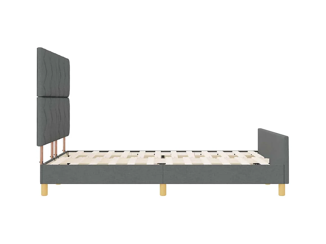 Cadre de lit avec tête de lit Gris foncé 140 x 200 cm tissu