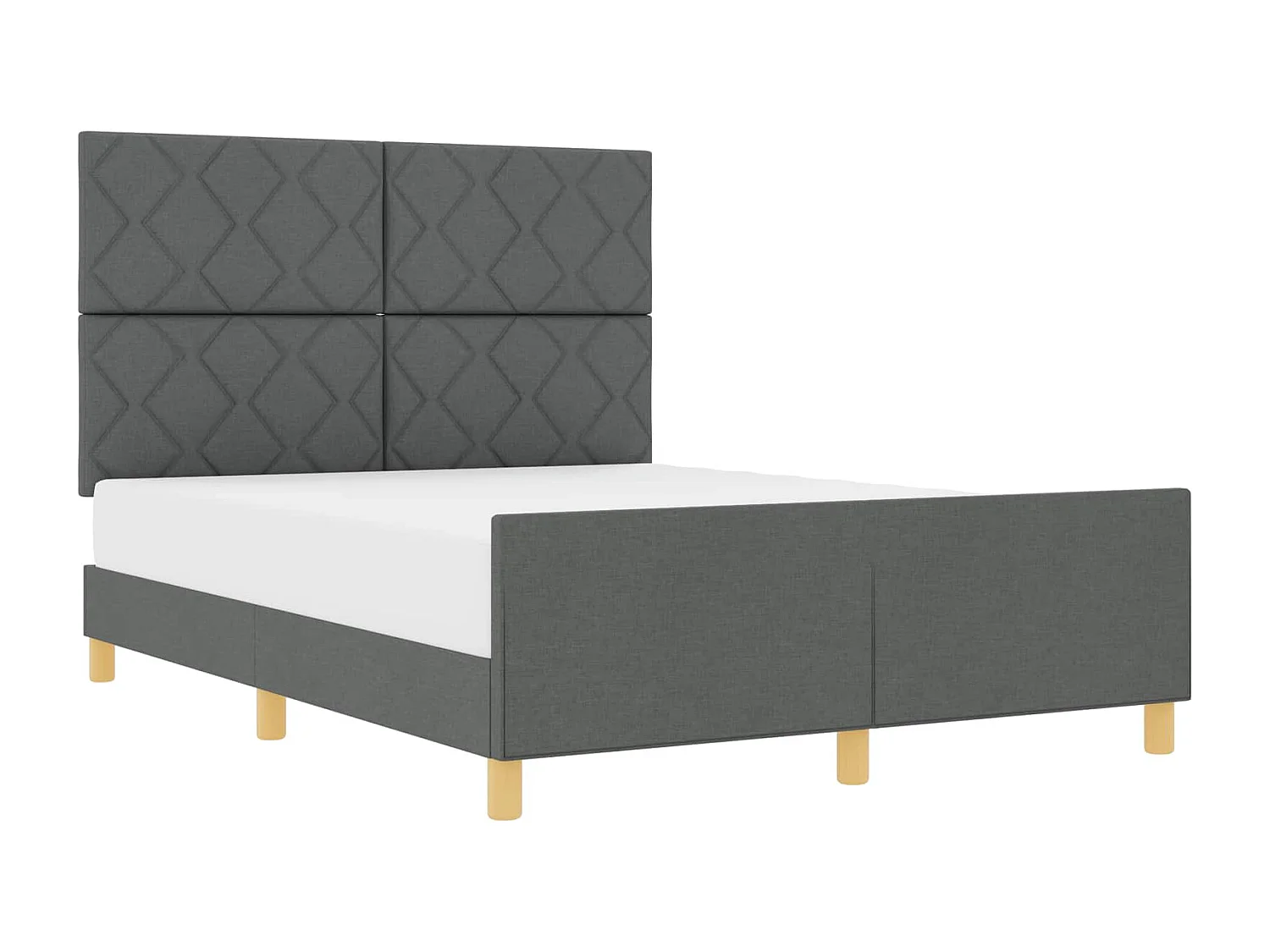 Struttura del letto Grigio scuro 140 x 200 cm Tessuto