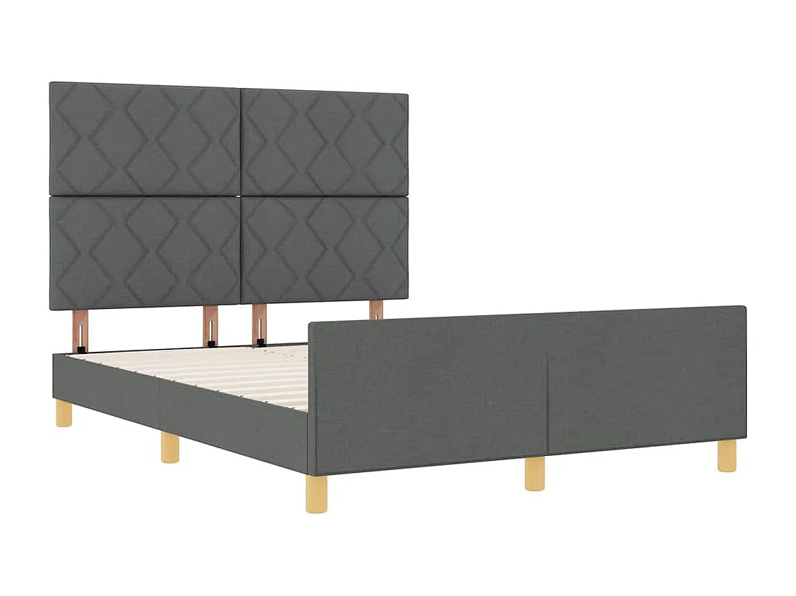 Struttura del letto Grigio scuro 140 x 200 cm Tessuto