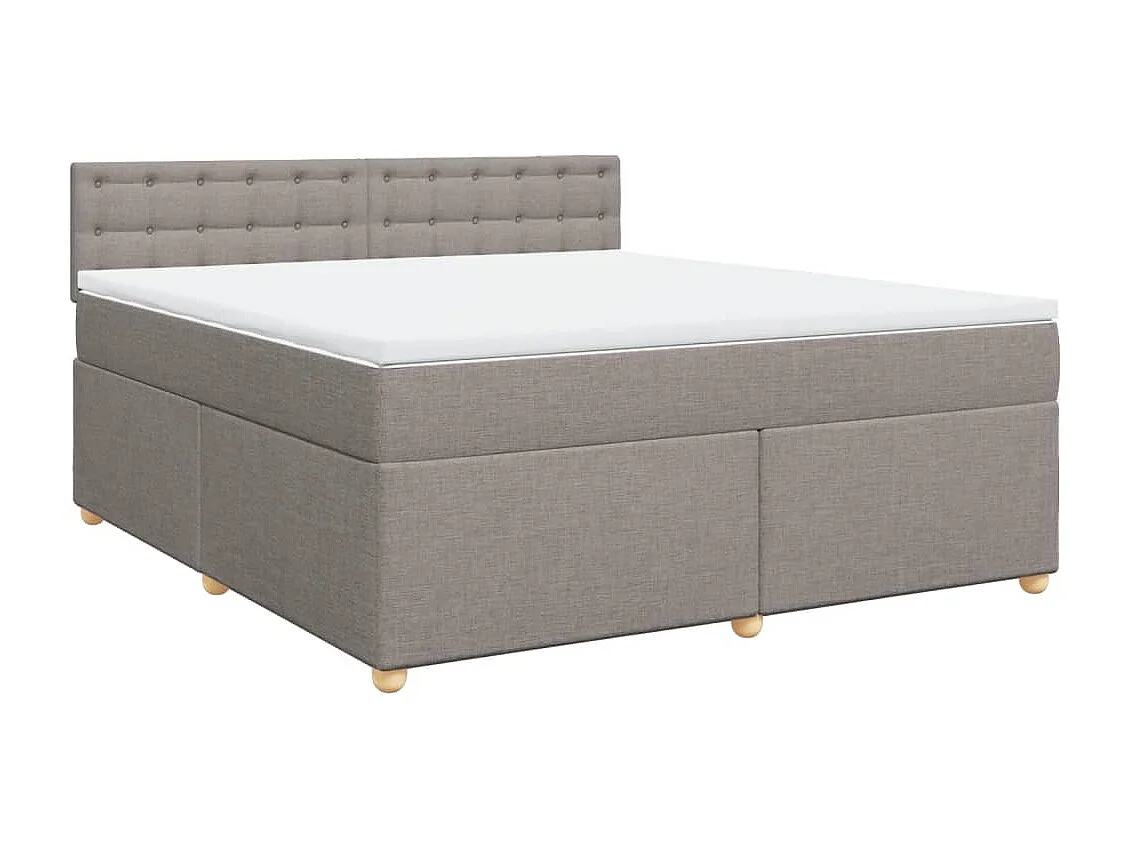 Sommier à lattes de lit avec matelas Taupe 180x200 cm Tissu