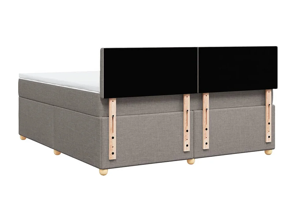 Sommier à lattes de lit avec matelas Taupe 180x200 cm Tissu
