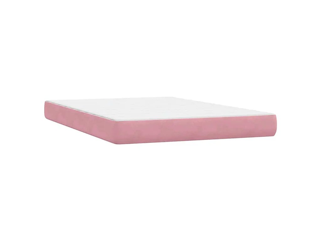 Giroletto a Molle con Materasso Rosa 160x220 cm in Velluto